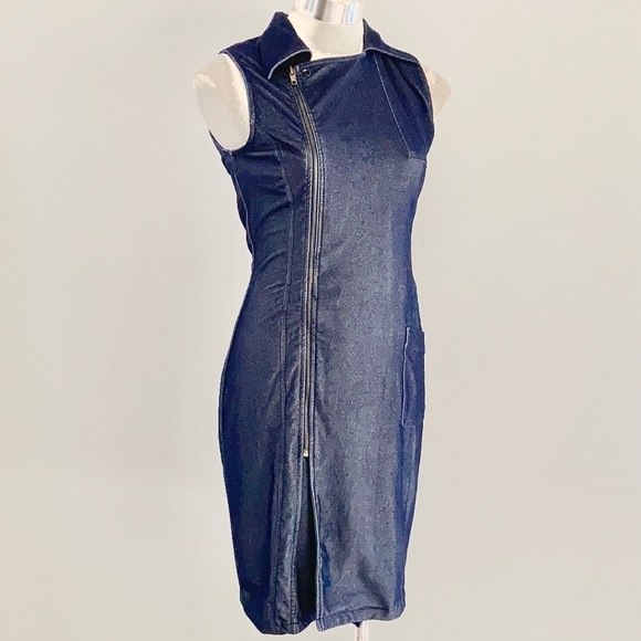 Mango Dresses & Skirts - Denim-look stretch sleeveless shirt dress by MNG ( Mango) Size M